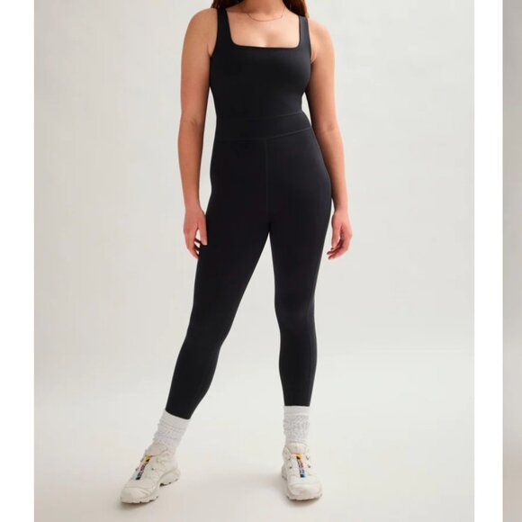 Girlfriend Collective Black Luxe Paneled Unitard | NWT | Size M - Picture 9 of 12